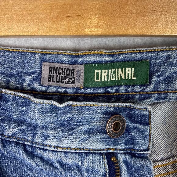 Vintage Anchor Blue Jeans Mens 36x32 (37x30) Blue Original Straight Denim - Picture 6 of 11